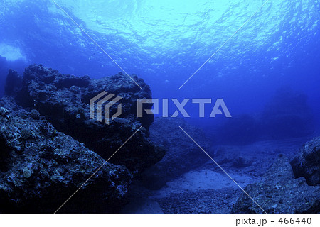 岩礁 海底 岩 見上げるの写真素材