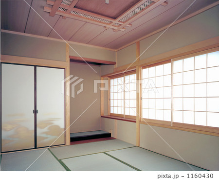 和室 ６畳の間 床の間 畳の写真素材