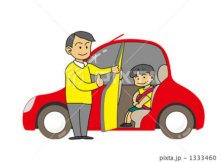 シートベルト 後部座席 交通安全 自動車のイラスト素材