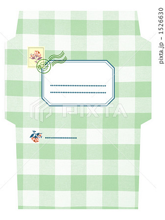 封筒 ひながた 自作 ポップ 小花 型紙の写真素材