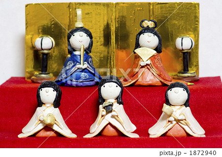 お雛様 人形 ひな祭り 紙粘土の写真素材 - PIXTA