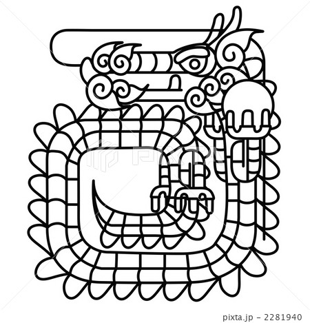 竜 龍 壁画 ドラゴンのイラスト素材