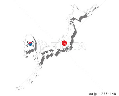 日韓 地図 日本 韓国のイラスト素材