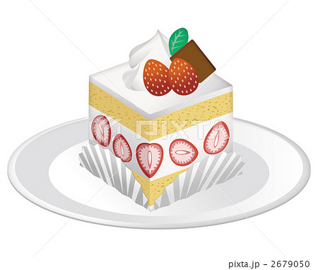 ショートケーキ ケーキ いちごのショートケーキ お洒落のイラスト素材