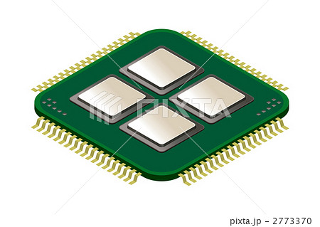 中央演算処理装置 集積回路 挿画 プロセッサのイラスト素材