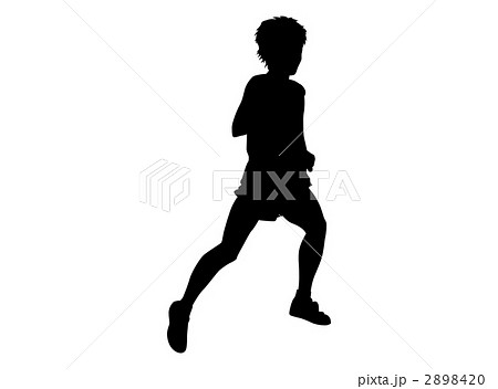走る ランナー 走者 後姿のイラスト素材 Pixta