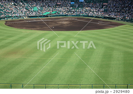 野球場 甲子園 阪神甲子園球場 グラウンドの写真素材 Pixta