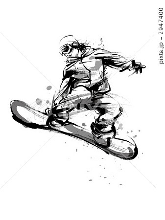 スノーボード スポーツ モノクロ ウィンタースポーツの写真素材