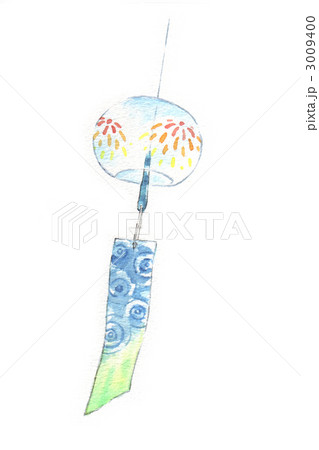 風鈴 イラスト 雑貨 水彩のイラスト素材
