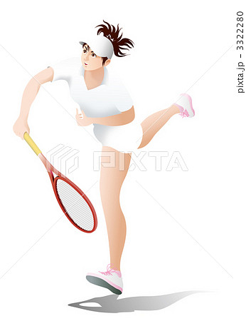 テニスプレーヤー 女性 サーブ テニスのイラスト素材