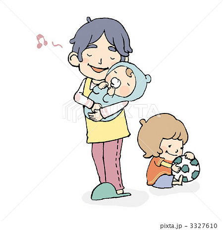 イクメン 育児のイラスト素材