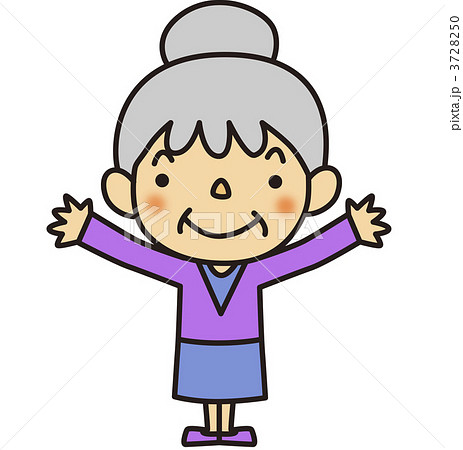 元気なおばあちゃんのイラスト素材