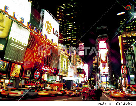 ニューヨークのタイムズスクエアの写真素材