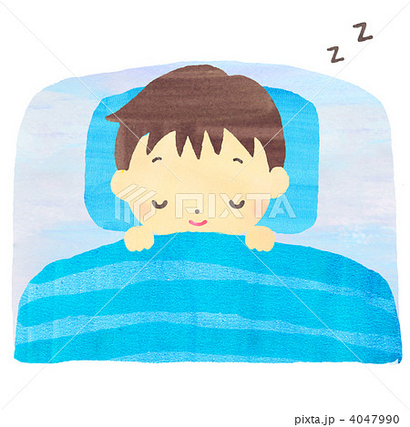 子供 男の子 寝顔 睡眠のイラスト素材