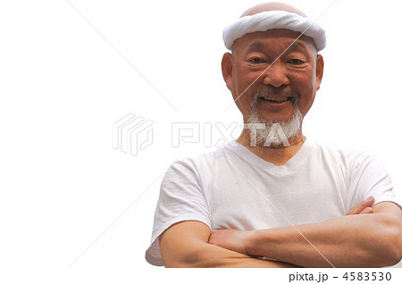 親父 ハゲ頭 人物の写真素材