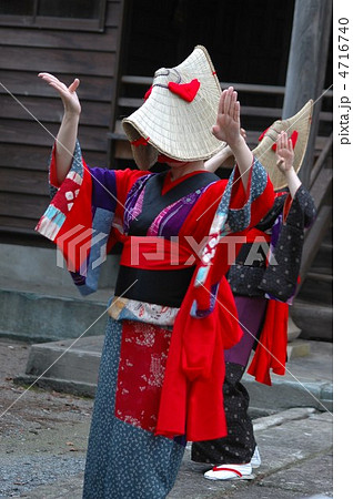 鳥追い笠の写真素材