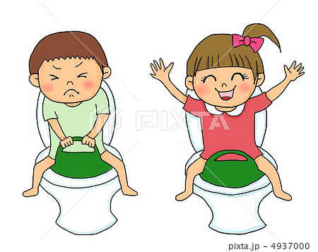 トイレトレーニング 補助便座 トイトレ 子供のイラスト素材