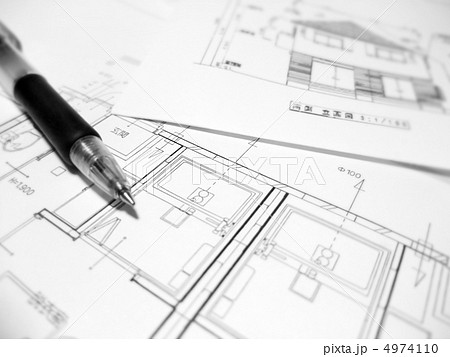 間取り図 設計図 間取図 図面の写真素材