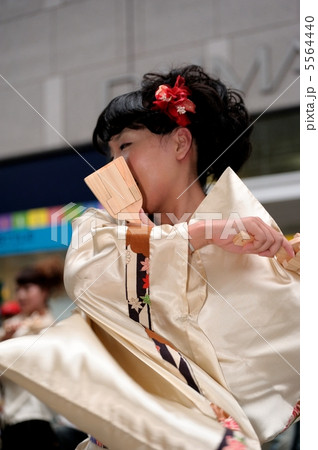 よさこい 耳飾り 髪飾り 衣装の写真素材