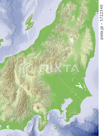 日本地図 関東甲信越 日本 レリーフの写真素材