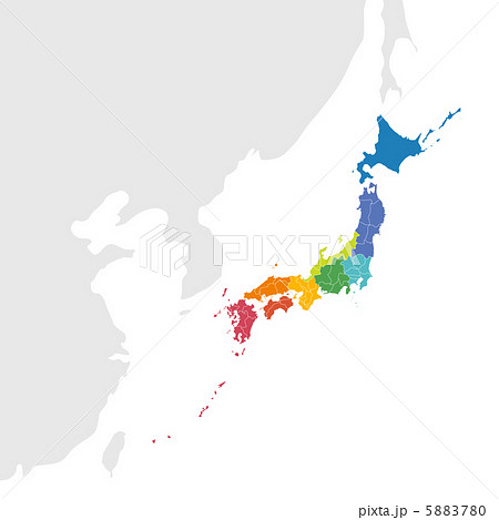 韓国 地図 カラフル マップのイラスト素材