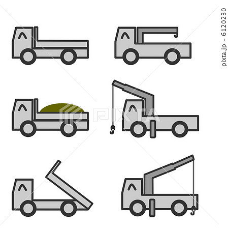 ユニック 車両 シンプル トラックのイラスト素材