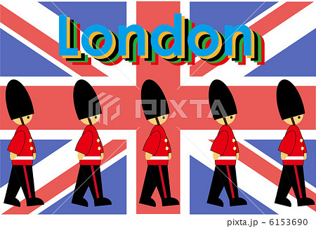 兵隊 衛兵 イギリス ロンドンのイラスト素材