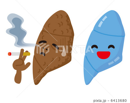 たばこ 喫煙 病気 苦しいのイラスト素材