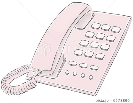 固定電話 プッシュホン 電話機 電話のイラスト素材