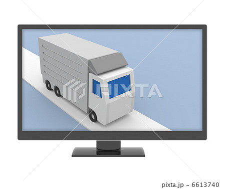 テレビ モニター 立体的 3dcgのイラスト素材