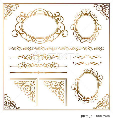 フレーム 飾り枠 飾り罫のイラスト素材