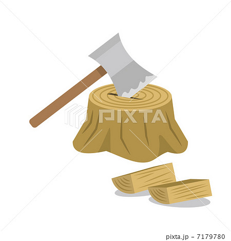 薪割りのイラスト素材 Pixta