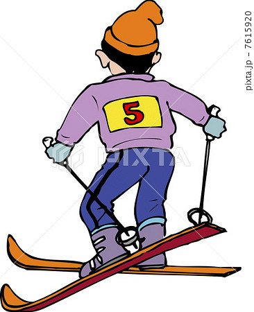 ウインタースポーツ スキー スキー板 イラストレーションのイラスト素材