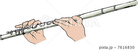 吹奏楽器 フルート 演奏 音楽のイラスト素材 Pixta