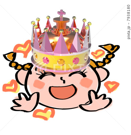 王冠 女の子のイラスト素材