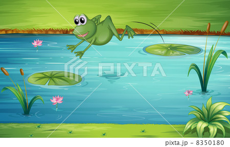 かえる 蛙 カエル ジャンプのイラスト素材