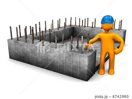 基礎 土台 建設 建造物のイラスト素材