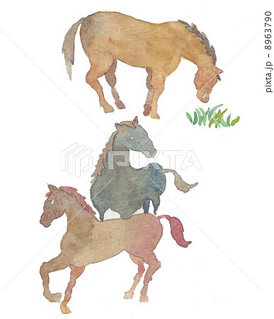 サラブレッド 動物 馬 躍動感のイラスト素材 サラブレッド 動物 馬 躍動感のイラスト素材