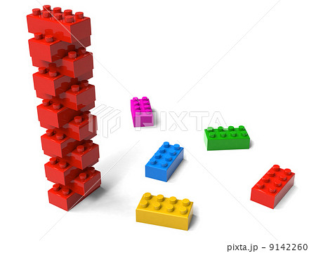 レゴ ブロック イラスト Cg 白バックの写真素材