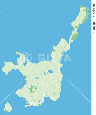 沖縄石垣島 離島 地図 イラストの写真素材