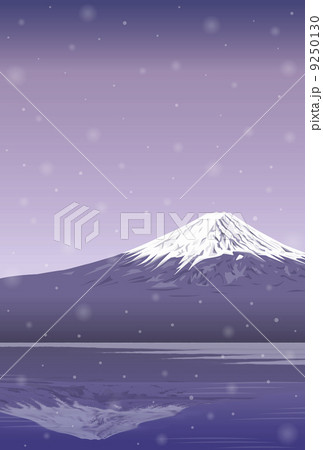 富士山 リアル キレイ 和のイラスト素材