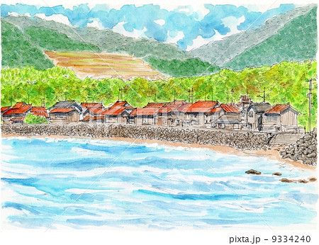防波堤 風景画 水彩画 日本海のイラスト素材 - PIXTA
