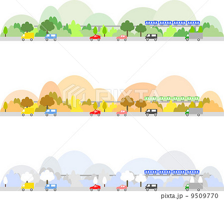 町並み 線路 山 鉄道 イラスト 街のイラスト素材 Pixta