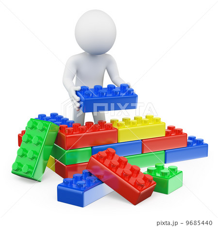 子供の手 ブロック レゴ 遊びのイラスト素材