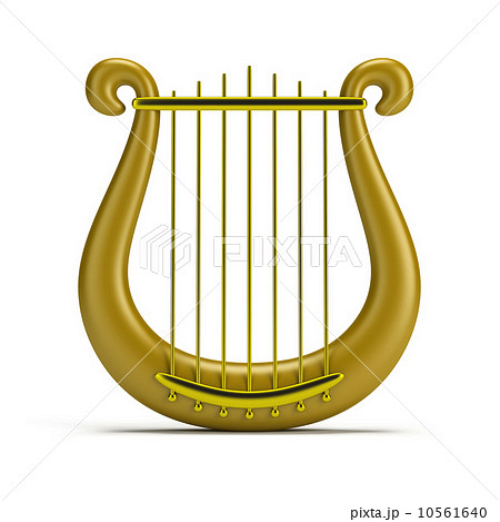 手描きイラスト 原画 創作【金の竪琴】 音楽 ハープ 竪琴 金のイラスト素材 - PIXTA