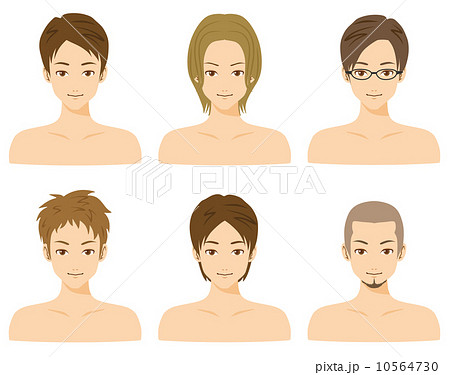 髪型 バリエーション ベクター 男性のイラスト素材