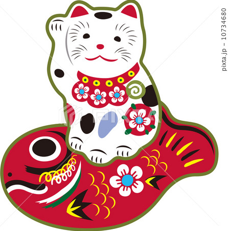 福猫のイラスト素材 - PIXTA
