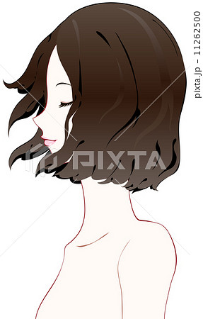 なびく 追い風 美容 横顔のイラスト素材 Pixta