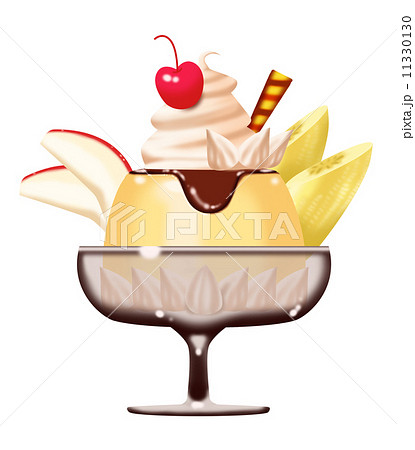 プリンアラモード プリン デザート スイーツのイラスト素材 - PIXTA