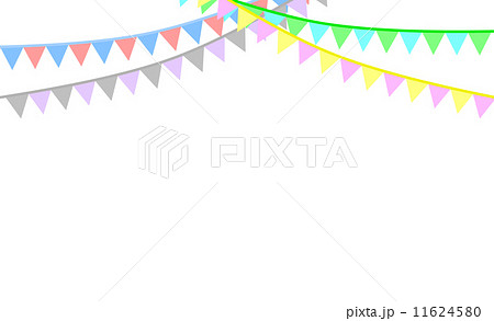 カラフル三角旗のイラスト素材